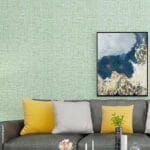 linen texture PE foam wall stickers in roll color Green 40 pieces box