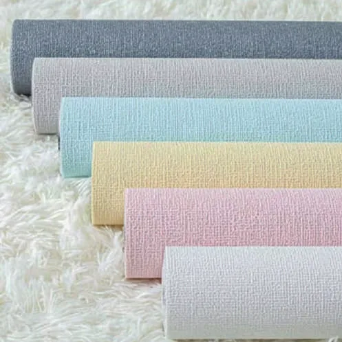linen texture PE foam wall stickers in roll color light blue 40 pieces box - Image 6