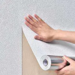 linen texture PE foam wall stickers in roll color light blue 40 pieces box - Image 4