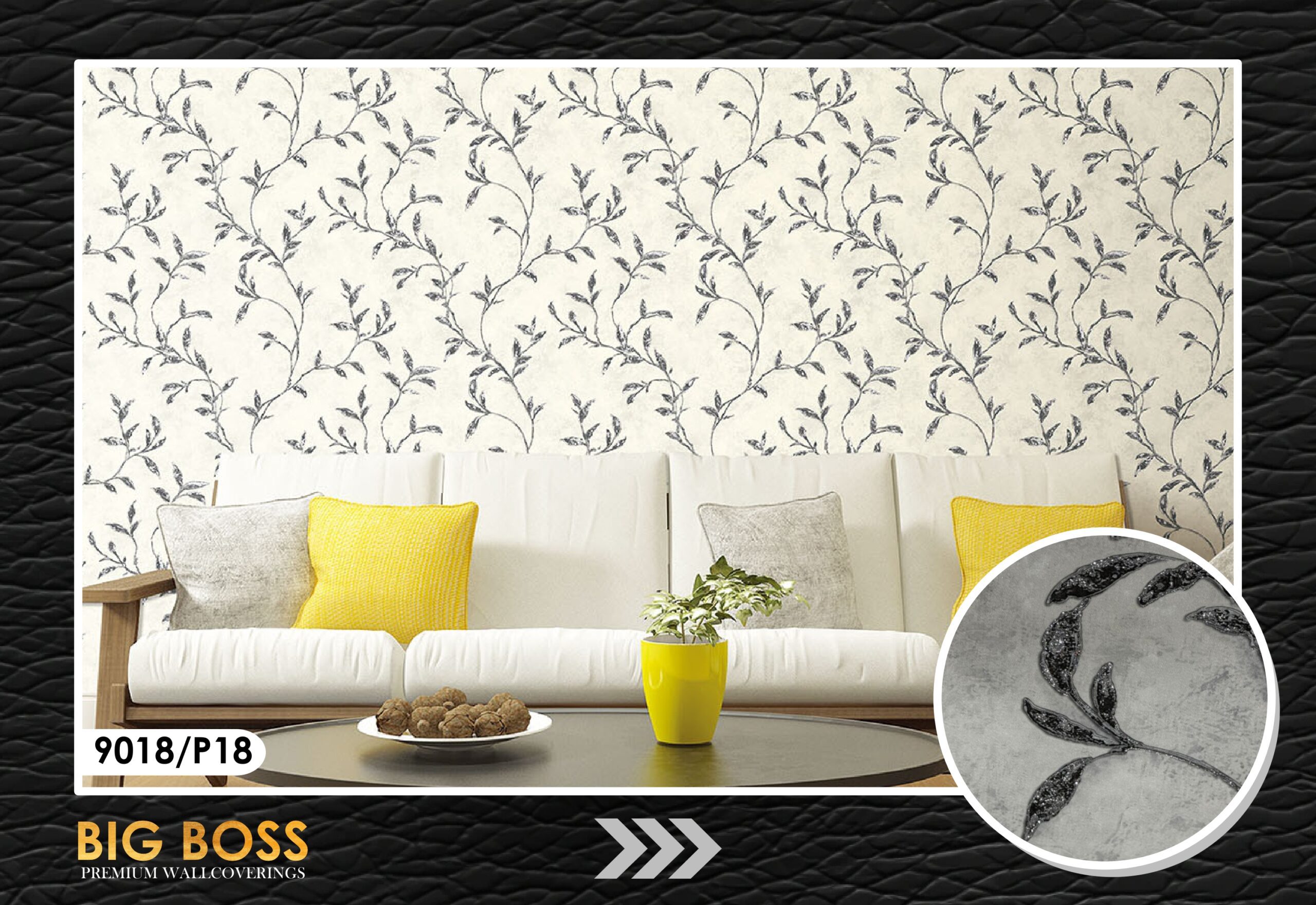 Imported Big Boss Pattern Wallpaper 9018 – Premium Textured Wallcovering for Elegant Interiors - Image 2