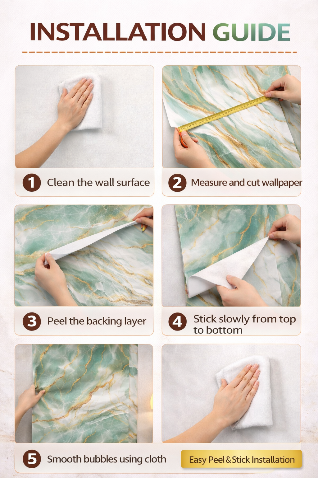 Luxury Green Marble Self Adhesive Wallpaper Roll (2x8 ft) | Waterproof Peel & Stick Wall Covering - Image 3