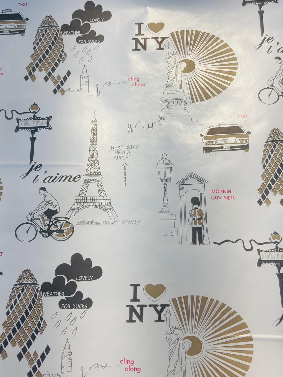 ITMADSITES New York Theme Peel and Stick Wallpaper Roll 43cm x 1000cm – Self Adhesive Waterproof Vinyl Wallpaper | Removable Wallpaper for Home | Modern Wall Decor Wallpaper for Living Room & Bedroom DIY Makeover - Image 4