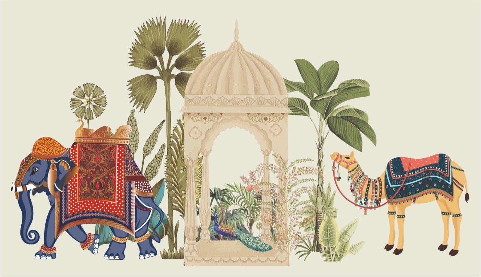 Royal Indian Safari Heritage Wallpaper