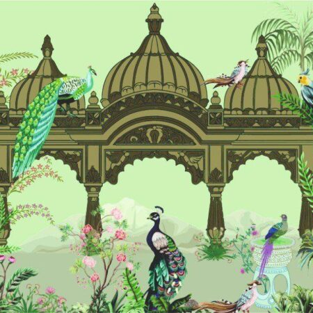 Royal Peacock Pavilion Wallpaper